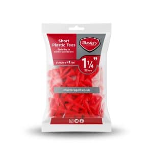 Masters Plastic Straight Short Golf Tees 1 1/4" - 32mm Bag 50 Red
