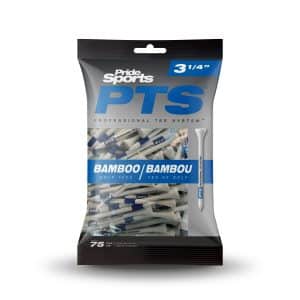 Pride PTS Bamboo Straight Golf Tees 3 1/4" - 83mm Bag 75 White / Blue