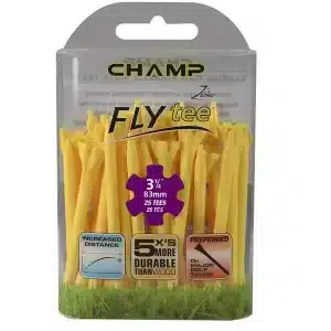 Champ Zarma Fly Biodegradable Plastic Golf Tees 3 1/4" - 83mm Bag Yellow