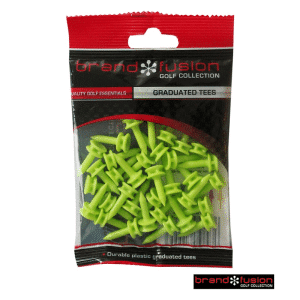 Brand Fusion Plastic Graduated Golf Tees 27mm Bag 35 Lime Green