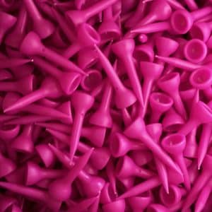 ECOTEES® Plastic Short Straight Golf Tees 32mm Bag 100 Pink