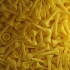 ECOTEES® Plastic Short Straight Golf Tees 32mm Bag 100 Yellow