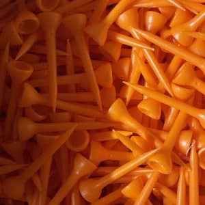 ECOTEES® Plastic Medium Straight Golf Tees 50mm Bag 100 Orange