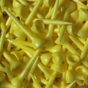 ECOTEES® Plastic Medium Straight Golf Tees 50mm Bag 100 Yellow