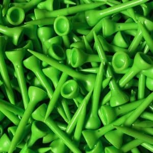 ECOTEES® Plastic Medium Straight Golf Tees 50mm Bag 100 Green