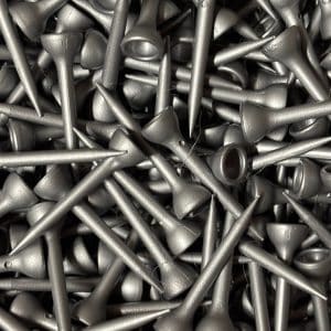 ECOTEES® Plastic Medium Straight Golf Tees 50mm Bag 100 Silver