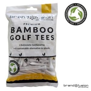 Brand Fusion Bamboo Straight Golf Tees 2 3/4" - 69mm Bag 110 White